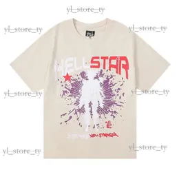 Designer Hellstart T -shirt Men Rapper Wash Mens Designer T Shirt Heavy Craft Y2K Hiphop Short Sleeve Shirt Hellstart Tshirts Tops High Street Retro Women F090