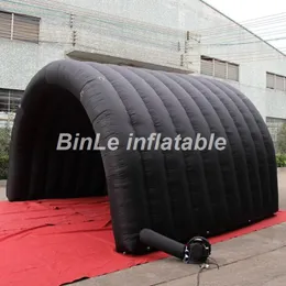 custom made multifunctional giant black inflatable tunnel tent entrance stage cover marquee canopy for events 12mWx6mLx5mH (40x20x16.5ft)