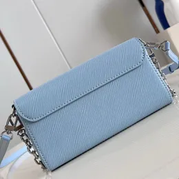 12A Upgrade Mirror Quality Designer Mini Bag axelväska 19 cm Kvinnor Äkta läderväskor Fashion Flip Blue Purse Luxury Handbag Crossbody Strap Bag With Box