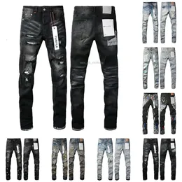 Designer Purple Jeans Denim Byxor Mens Jeans Designer Jeans Män Black Pants High-End Quality Straight Retro Ripped Biker Jean Slim Fit Motorcykelkläder 519