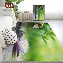 Tappeti tappeti per letti da letto per soggiorno 3d stampato in vetro verde tappeto da letto a fiore di tappeto floreale tapis floreale