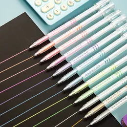 12 Colors Art Drawing Highlighters DIY Album Scrapbooking Glitter Gel Highlighter Pen Set Special Glitter Pens For Black Paper