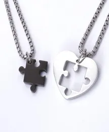 Jigsaw Heart Пара подвесной титановый стальной колье модные украшения пара подвеска 2675593