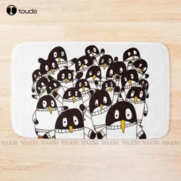Bath Mats Penguins Galore Monochrome Mat Cartoon Rug
