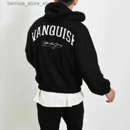 Men's Hoodies Sweatshirts Mens oversized cotton hoodie long sleeved sweater loose jacket round neck bathroom gym training running sportswear Q240528