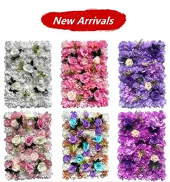 Neue 60x40 cm künstliche Blumen DIY Hochzeitsdekoration Blumenwandpaneele Seiden Rose Hortensie Party Dekor Hintergrund Blume 7004163