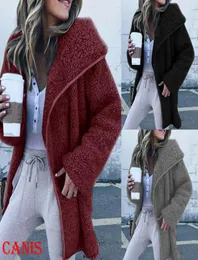 Women039s Jackets Herbst Winter Women Teddy Bear Fluffy Fleece Long Coat Jacke warme Outwear Tops Frauen Fashion Zipper1757769