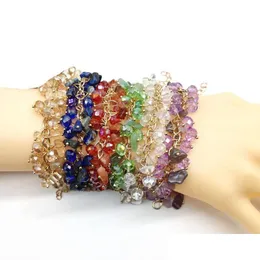 Bracelets de charme Irregar Natural Crystal Stone Handmade de festas de festas Decoração Punk Energy Jewelry for Women Girl Drop Delivery DHNQ8