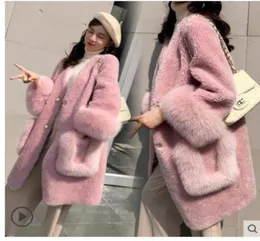 Nowa moda Women039039S Zagężenie ciepłego sztucznego jagnięcego fur