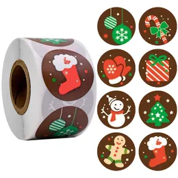 500pcs Merry adesivi di buste Cards Pacchetto Etichetta Etichetta della decorazione natalizia Serie di regali adesivi etichette