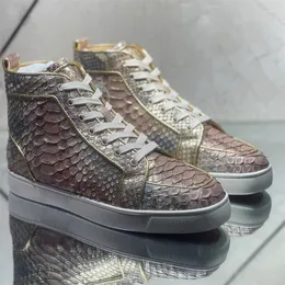 Sapatos casuais 2024 Men's Top Luxury Crocodile Gradient Star Spring e Autumn Brand High Sneakers Punk