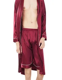 Mens Sleep Bottoms Sleepwear Men Underwear Solid Silk Satin Boxers Shorts Nightwear Pajamas234I9097826