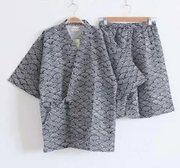 Sätt pyjamas 2021 sommar för män japanska traditionella kimono yukata topp shorts kläder pak samurai manliga nattkläder badning33561133984683