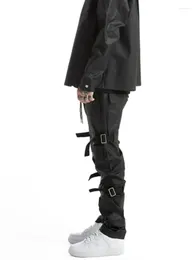 Herrenhose Amerikanische High Street Mode mit Schnürschuppen im Stil eines dunklen Beins Frachtmannsmann