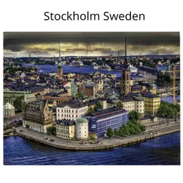 Puzzles 75*50cm Adult 1000 Pieces Jigs Puzzle Stockholm Sweden Beautiful Landscape Paintings Stress Reducing Toys Christmas Gifts