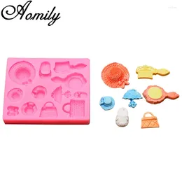 Ferramentas de cozimento Aomily Silicone Saco de saco de ladrão Sapatos em forma de molde molde molde fontes de açúcar Moldes de chocolate Decorating Tool