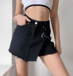 Black Goth Bandage mini shorts jeans saia vintage y2k jeans góticos punk lolita kawaii cintura alta feminina skirts8169670