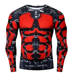 Nuovo abbigliamento da ginnastica uomo Muscolo Muscolo a compressione 3D camicia da compressione maschio Maglietta di alta qualità in palestra Fitness Bodybuilding Sport 2359692