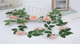 23m 1ps Fiore di rosa artificiale finta sospesa rose decorative piante di vite foglie artificiali fiori di ghirlanda muro di matrimonio decorat6842654