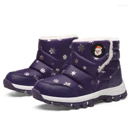 Сапоги Skhek Winter Warm Plush Children Snow Girls Boys Soft Bottom Kids Shoes Leathing Boots Cothlet Waterbount