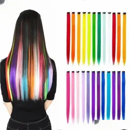 Kawałki włosów długie proste kolor Kolor przedłużenia w rozszerzenia podświetlenia de cabello naturalne dostawy produkty dhjmu