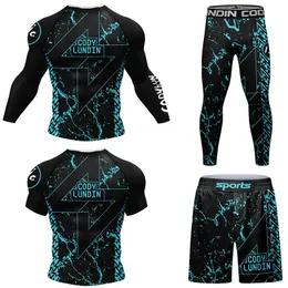 Sportswear Herren Kimono Jutsu MMA T-Shirtpants Set Muay Thai MMA Shorts Bjj Rashguard Herren Gym Gi Boxing Trikot 240521