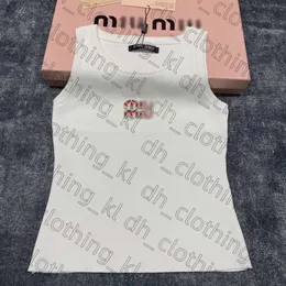 Дизайнерская футболка женская солнцезащитные очки Miumium Top Top Tank Anagram-Embroideed Cotton Blend Top Designer Designer Bag Bag Top Top Topped Jersey Muimiu Ladies 221