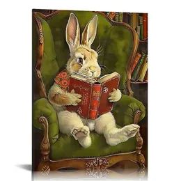 Rabbit Tin Sign That's What I Do I Read Books and I Know Things Retro Poster Library Coffee Shop Indoor Wall Fun Gift Poster Painting