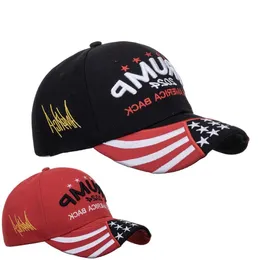 Red Black Embroidery Trump Hat 2024 تبقي أمريكا Back Donale Trump Baseball Peeded Cap Cap Sports Hats RQXMG