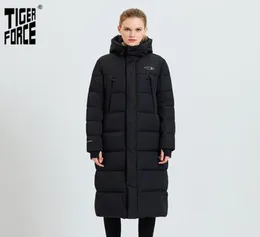 Donne039s Down Parkas Tiger Force 2021 Giacca invernale Donna Long Coat Female Casual Casual Calda Giacca da soprabito con cappuccio15504270