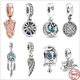 Loose Gemstones 2024 Original S925 Charm Spirit Dream Catcher Angel of Love Dangle Fit 3mm Pfanne Charm Silber 925 DIY Perlenarmband für Frauen