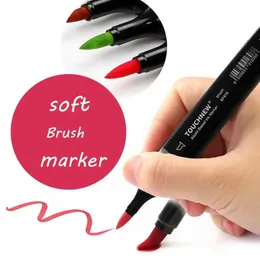 Aquarellbürstenstifte Markierungen TouchNew Marker Stift Set Soft Pinselmarkierungen Dual -Tipps 1 Farben Animation für Kunstliebhaber Manga Zeichnung Skizzierkunstzubehör WX5.27