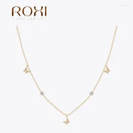 PENDANTI ROXI Butterfly Crystal Drop Calco di collana per le donne Personalità di lusso 925 Gift di gioielli da sposa delle clavicoli in argento sterling