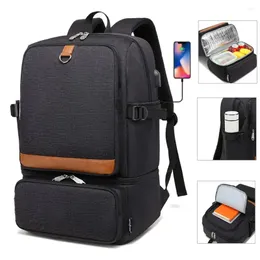 Backpack Isolique ao ar livre Piquennic Compartamento Isolado Porto USB Bolsas de lancheira à prova d'água USB Adolescentes unissex