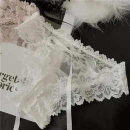 Women's Panties 2024 Sweet Low-Waist Hollowed Out Feminine Lace Bow Lovely Lingerie Mesh Briefs Sexy Womens Cotton Crotch Underwear
