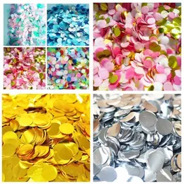 밴더 스 트리머 스 트리머 색종이 1 팩 2.5cm Bright Gold Sprinkle Tissue Paper Confetti 웨딩 신부 꽃 형태 생일 파티 테이블 발론 장식 D240528