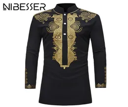 Nibesser -Männer Dashiki -Hemd -Hemd Sommer Afrikanische Bekleidung Mann Fashion Design Hemd afrikanische traditionelle gedruckte männliche Hippie8975120