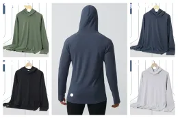 LLyoga Spring Autumn New Men's Hooded Pullover Running Sports Fitness Clothes Breathable Casual Long-sleeved Hoodies
