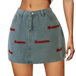 Casual Dresses Party Cargo Skirt Women Button Mini Jeans Denim With Pocket Low Waist Vestidos Femenino