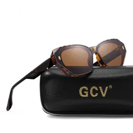 GCV -Marke Acetate Cat Eye Polarisierte Sonnenbrille Frauen Mode im Freien Brillen UV400 UVISPIEL -SOLET -STRIFF DER LUXURY GARE 240428