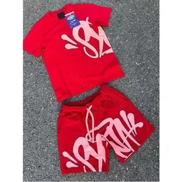 Męskie tshirty Set 5a TEE Drukowane designerskie koszulki krótkie Y2K TEES Syna World Graphic Tshirt and Shorts Hip Hop S-xl Tanie Mac Clnht