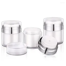 収納ボトル15/30/50mLempty Airless Pump JAR Refillable Acrylic Cream Bottle真空ポータブルサイズメイクローションコスメティンのコンテナ