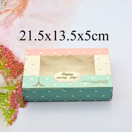 5/10 st 21.5x13.5x5cm Kraft Paper Packaging Wedding Engagement Party Gift Box Chocolate Cake Sweets and Candy Boxes Favors