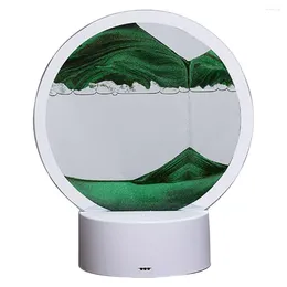 Lampy stołowe 3D Flowing Sand Lampa USB Mobile Hourglass Deep Sea Sandscape Night Light Green