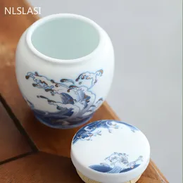 Chinesische Emaille Ceramics Tea Caddy Tieguanyin Behälter Reise Teebeutel weiße Porzellan Versiegelte Teeglas Küche Gewürz Organizer