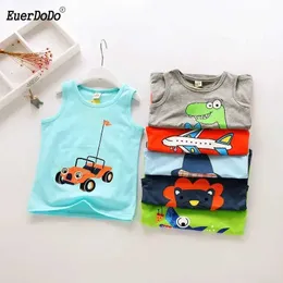 Tank Top Children Shirts Cartoon Tops For Girls Kids Underwear Cotton Tees Baby Boys Underhirt 2023 Summer Toddler ärmlös Väst Y240527