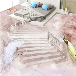 Tapety Wellyu niestandardowe na dużą skalę PVC Floor 3D Piękne bajki HD Wodoodporne malowanie farby ozdobne malowanie