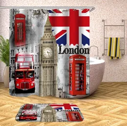 Занавески для душа Oloey England Big Ben 3D коврики для ванной комнаты водонепроницаемые ткани индивидуальные