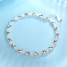 Очарование браслетов с серебряной одеждой для браслета кросс -женские украшения для вечеринки для вечеринки ежедневная ношение одноклассника подарки SGPCA SGPCA