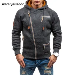 NaranjaSabor Mens Hoodie New Autumn Side Zipper Sweatshirts Men039s Casual Hooded Hoodies Long Sleeve Male Brand Clothing 3XL N1268250216